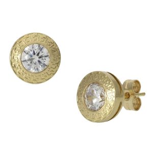 Pendientes oro 18kl chaton – 9mm