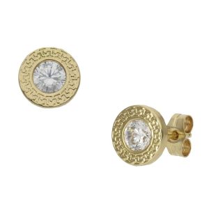 Pendientes oro 18kl chaton – 7mm