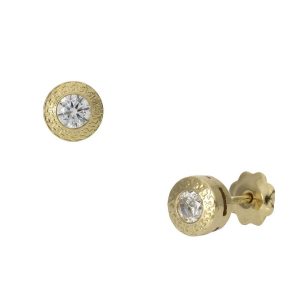 Pendientes oro 18kl chaton – 5mm