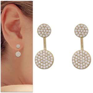 Pendientes oro 18kl circulo circonitas