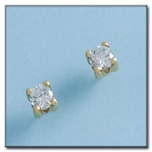 Pendientes oro 18kl circonitas 5×5