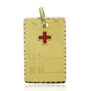 Placas oro 18kl grupo sanguineo – 18x29mm
