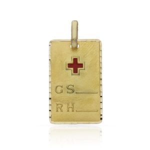 Placa oro 18kl grupo sanguineo – 14x22mm