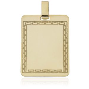 Placa oro 18kl con greca – 26x35mm