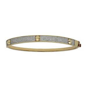 Brazalete oro 18kl bicolor circonitas