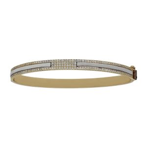 Brazalete oro 18kl bicolor circonitas
