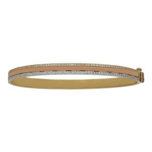 Brazalete oro 18kl tricolor circonitas
