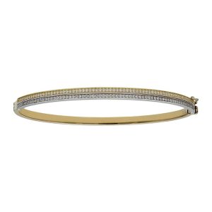 Brazalete oro 18kl bicolor circonitas