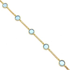 Pulsera oro 18kl bismark piedra azul