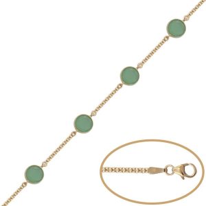 Pulsera oro 18kl bismark piedra verde