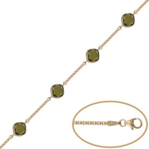 Pulsera oro 18kl bismark piedra verde