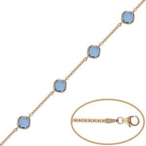 Pulsera oro 18kl bismark piedra azul