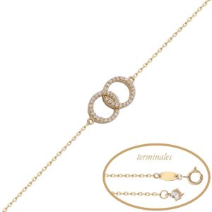 Pulsera oro 18kl alianzas circonitas