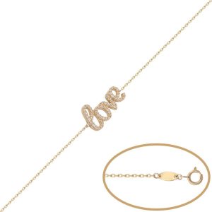 Pulsera oro 18kl love circonitas