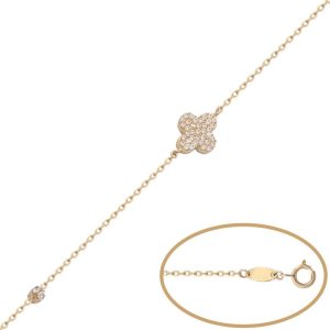 Pulsera oro 18kl flor circonitas