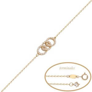 Pulsera oro 18kl alianzas circonitas