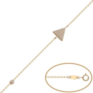 Pulsera triangulo oro 18kl circonitas