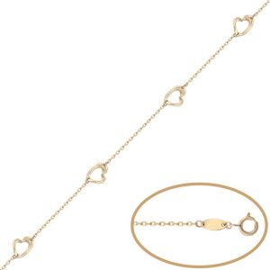 Pulsera oro 18kl – 4 corazones