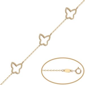 Pulsera oro 18kl – 3 mariposas