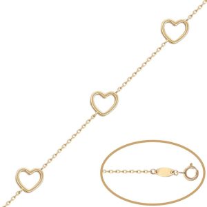Pulsera oro 18kl – 3 corazones