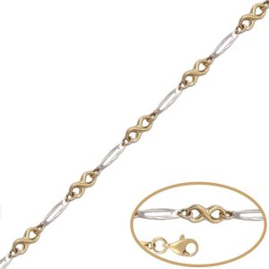 Pulsera oro 18kl bicolor infinitos