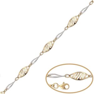 Pulsera bicolor oro 18kl