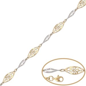 Pulsera oro 18kl bicolor