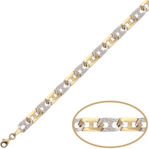 Pulsera oro 18kl bicolor tallada