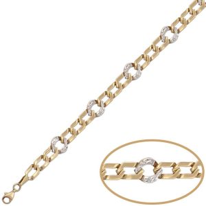 Pulsera oro 18kl bicolor tallada