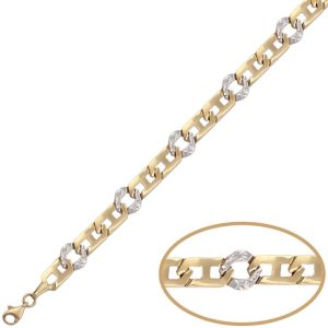 Pulsera oro 18kl bicolor tallada