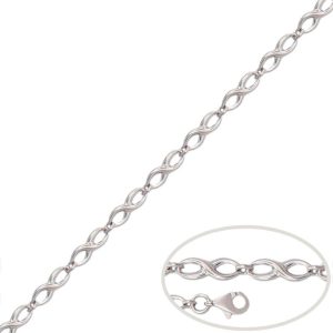 Pulsera oro blanco 18kl infinitos