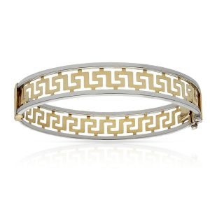 Brazalete oro 18kl greca bicolor