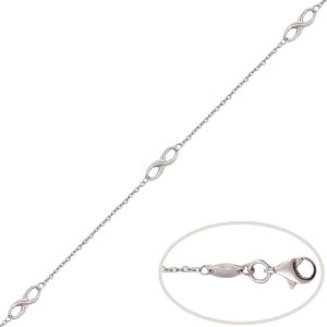 Pulsera oro blanco 18kl infinitos
