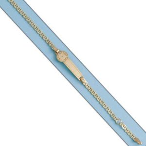 Pulsera oro 18kl reloj ancla tallada