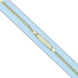 Pulsera oro 18kl ancla tallada placa