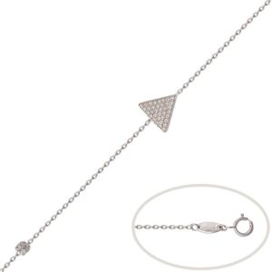 Pulsera triangulo oro blanco 18kl circon