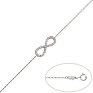 Pulsera oro blanco 18kl infinito circonita