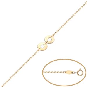 Pulsera estrella + corazon oro 18kl