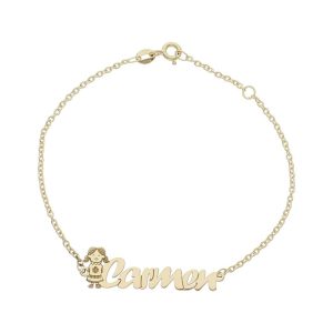 Pulsera oro 18kl niña + nombre