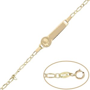 Pulsera oro 18kl elefante 1×1 – 13cm