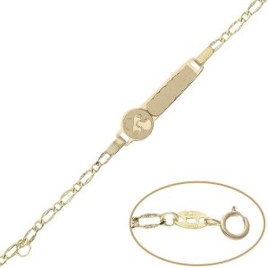 Pulsera oro 18kl chupete 1×1 – 13cm