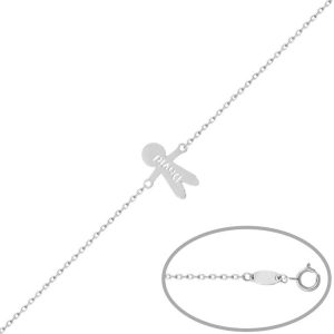 Pulsera oro blanco 18kl niño + nombre