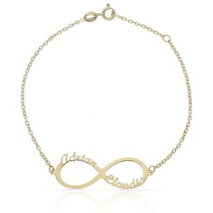 Pulsera oro 18kl infinito nombres