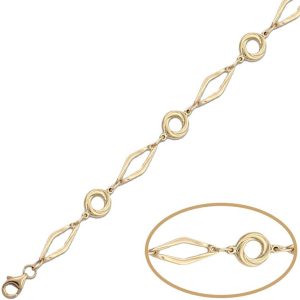 Pulsera oro 18kl circulos + rombo
