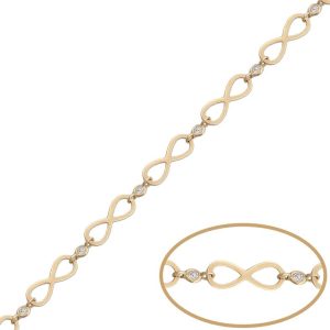 Pulsera oro 18kl infinitos circonitas