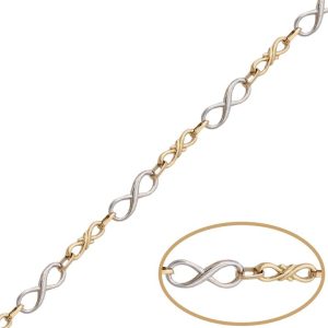 Pulsera oro 18kl bicolor infinitos