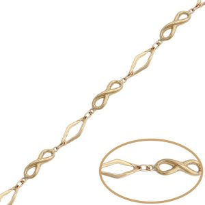 Pulsera oro 18kl infinitos + rombo