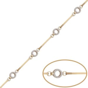 Pulsera oro 18kl circulos circonitas
