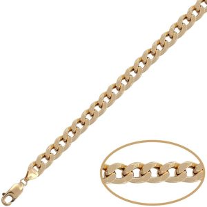 Pulsera oro 18kl barbada hueca – 7mm