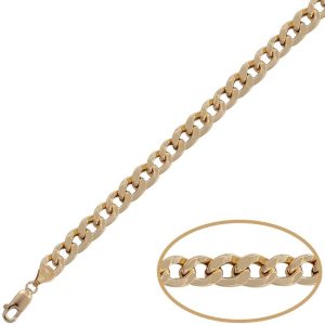 Pulsera oro 18kl barbada hueca – 6.50mm